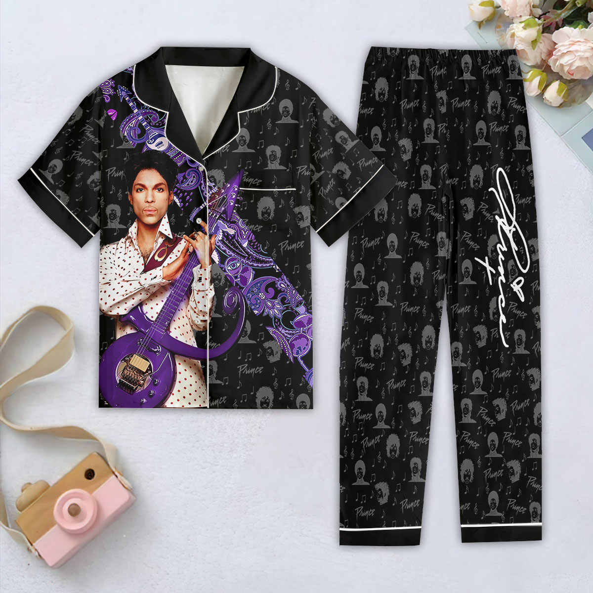 Farmhousemerch Prince Music Women Short Sleeve Pajamas Set Gift For Fan