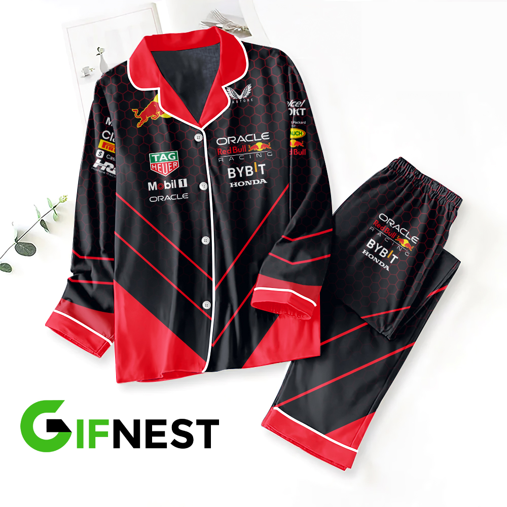 Farmhousemerch Red Bull Racing F1 Button Down Pajamas Set Gift For Fan