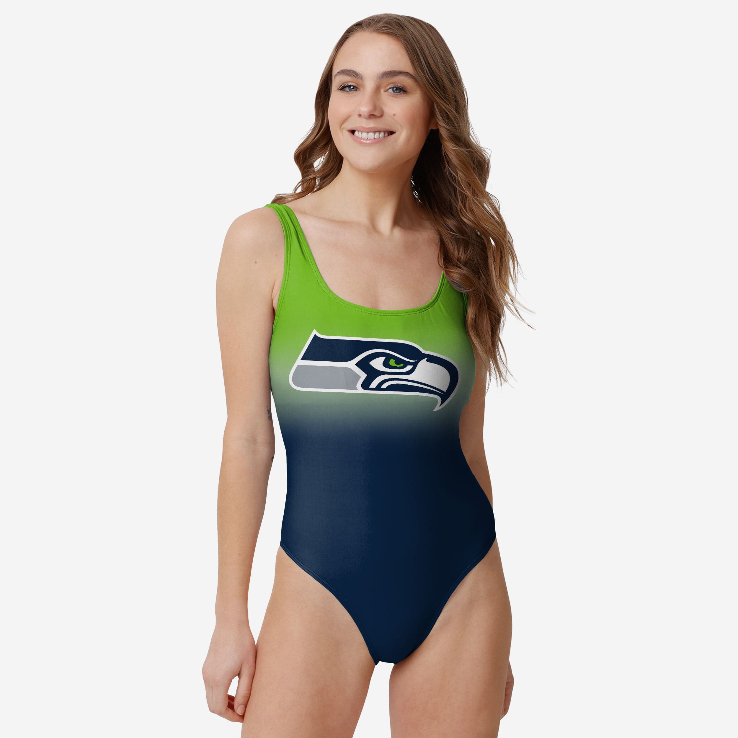 Farmhousemerch Seattle Seahawks NFL Womens Gametime Gradient One Piece Swimsuit Gift For Fan