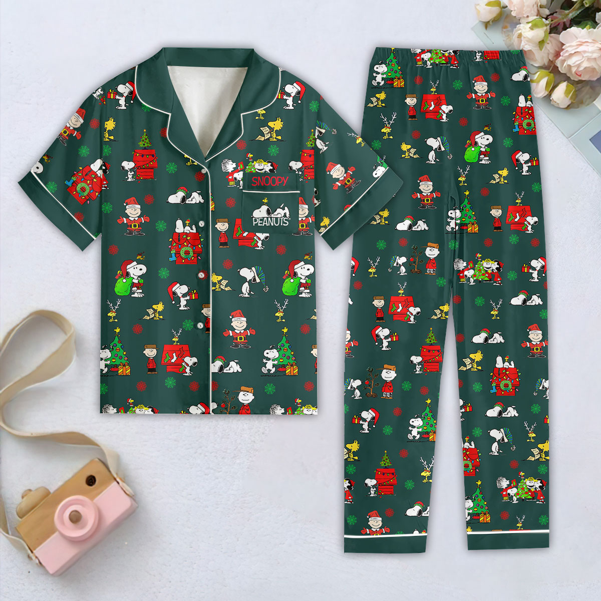 Farmhousemerch Snoopy Movie Women Short Sleeve Pajamas Set Gift For Fan