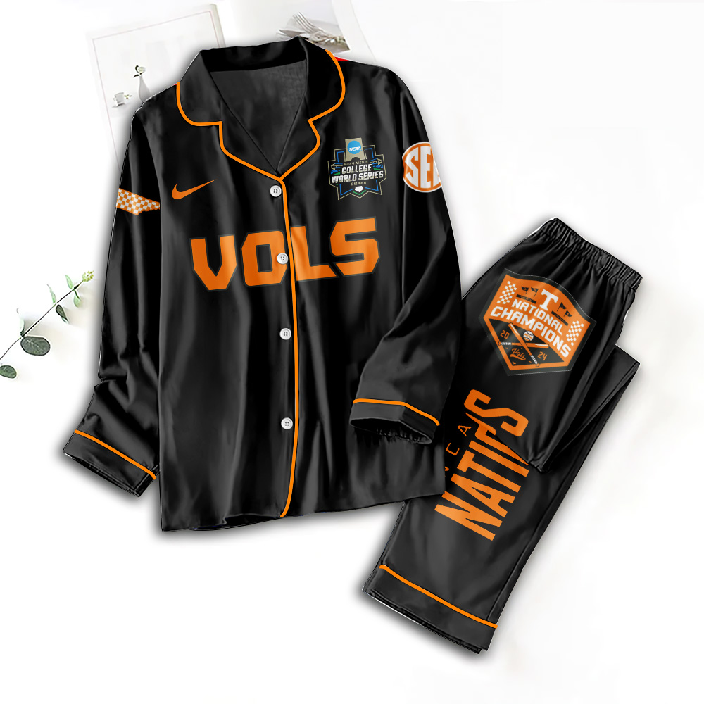 Farmhousemerch Tennessee Volunteers Baseball Button Down Pajamas Set Gift For Fan