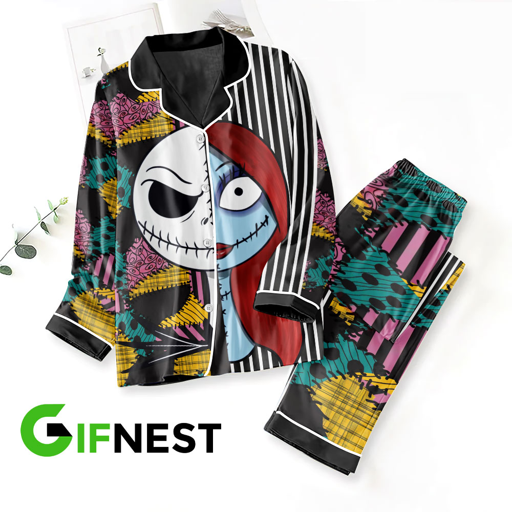 Farmhousemerch The Nightmare Before Christmas Movie Button Down Pajamas Set Gift For Fan