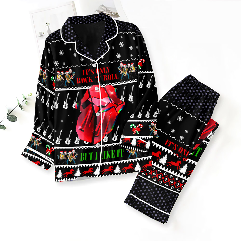Farmhousemerch The Rolling Stones Music Button Down Pajamas Set Gift For Fan