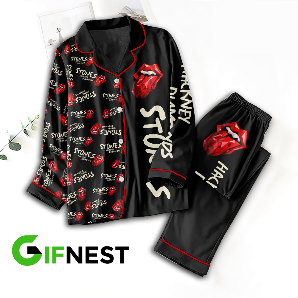 Farmhousemerch The Rolling Stones Music Button Down Pajamas Set Gift For Fan