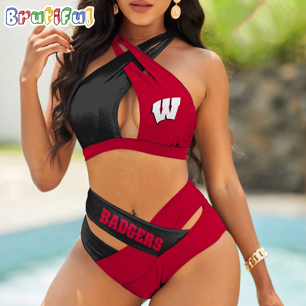 Farmhousemerch Wisconsin Badgers NCAA Women Bikini Set Gift For Fan